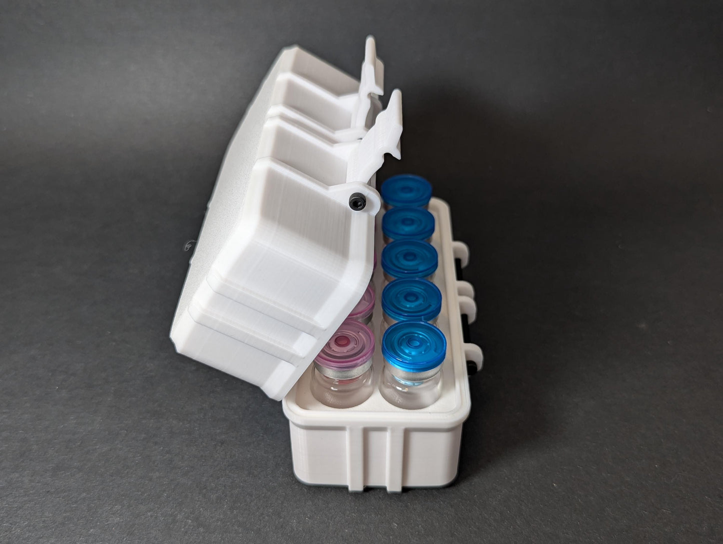 10ml 10 Slot Peptide Insulin Testosterone Vial Storage Container Organizer Box for Fridge, Freezer, Travel, Shipping Multiple Colors