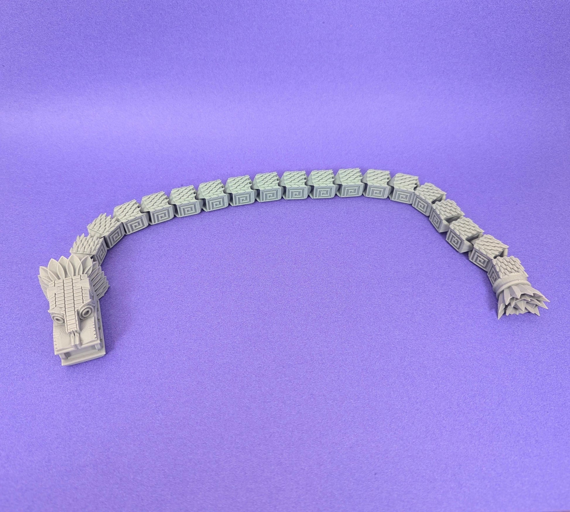 3D Printed Articulating Aztec Quetzalcoatl Dragon Sea Serpent Dragon Giant Flexible Fidget Toy Articulated Giant Flexible Fidget Toy TikTok