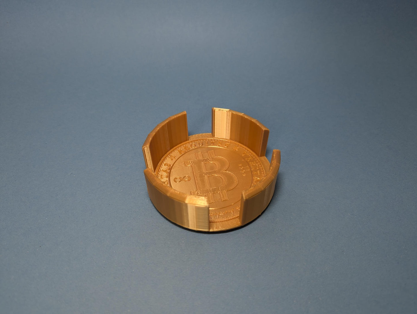 3D-Printed Bitcoin (BTC) Coaster Set with Holder | Perfect Crypto Collectible Gift | 6 Coasters for Bitcoin Enthusiasts & Crypto Fans