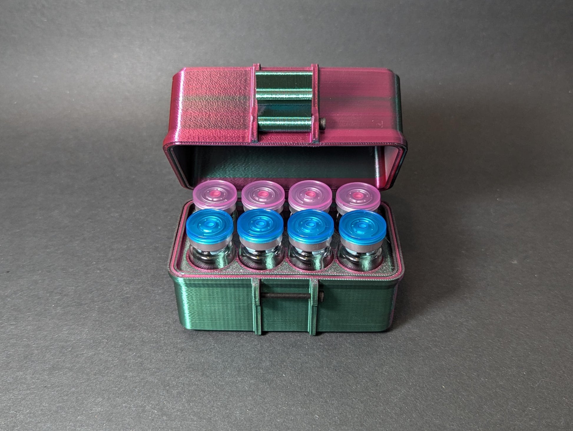 10ml 8 Slot Peptide Insulin Testosterone Vial Storage Container Organizer Box for Fridge, Freezer, Travel, Shipping Multiple Colors