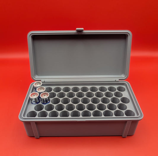 Rugged AA 48 Slot Battery Holder | Battery Box Organizer Container Storage Case 3D Printed Shipping Multiple Colors