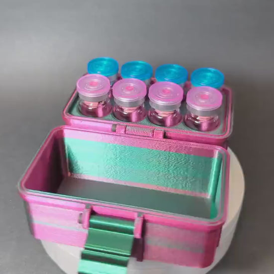 10ml 8 Slot Peptide Insulin Testosterone Vial Storage Container Organizer Box for Fridge, Freezer, Travel, Shipping Multiple Colors