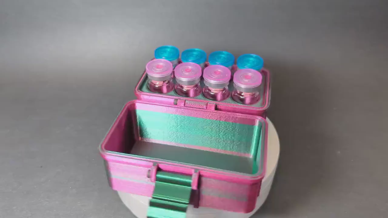 10ml 8 Slot Peptide Insulin Testosterone Vial Storage Container Organizer Box for Fridge, Freezer, Travel, Shipping Multiple Colors