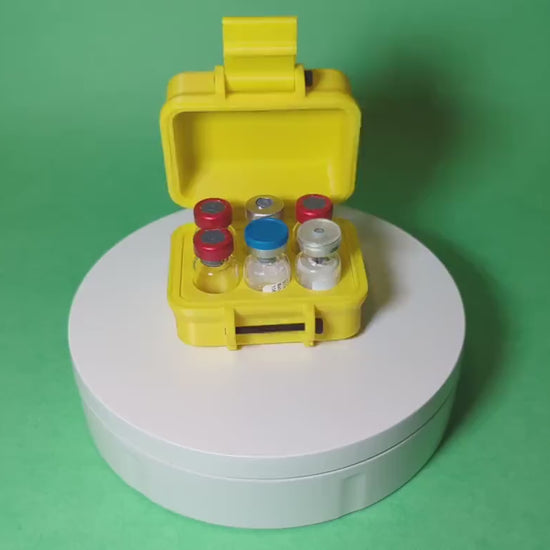 3ml 6 Slot Peptide Insulin Testosterone Vial Storage Container Organizer Box for Fridge, Freezer, Travel, Shipping Multiple Colors