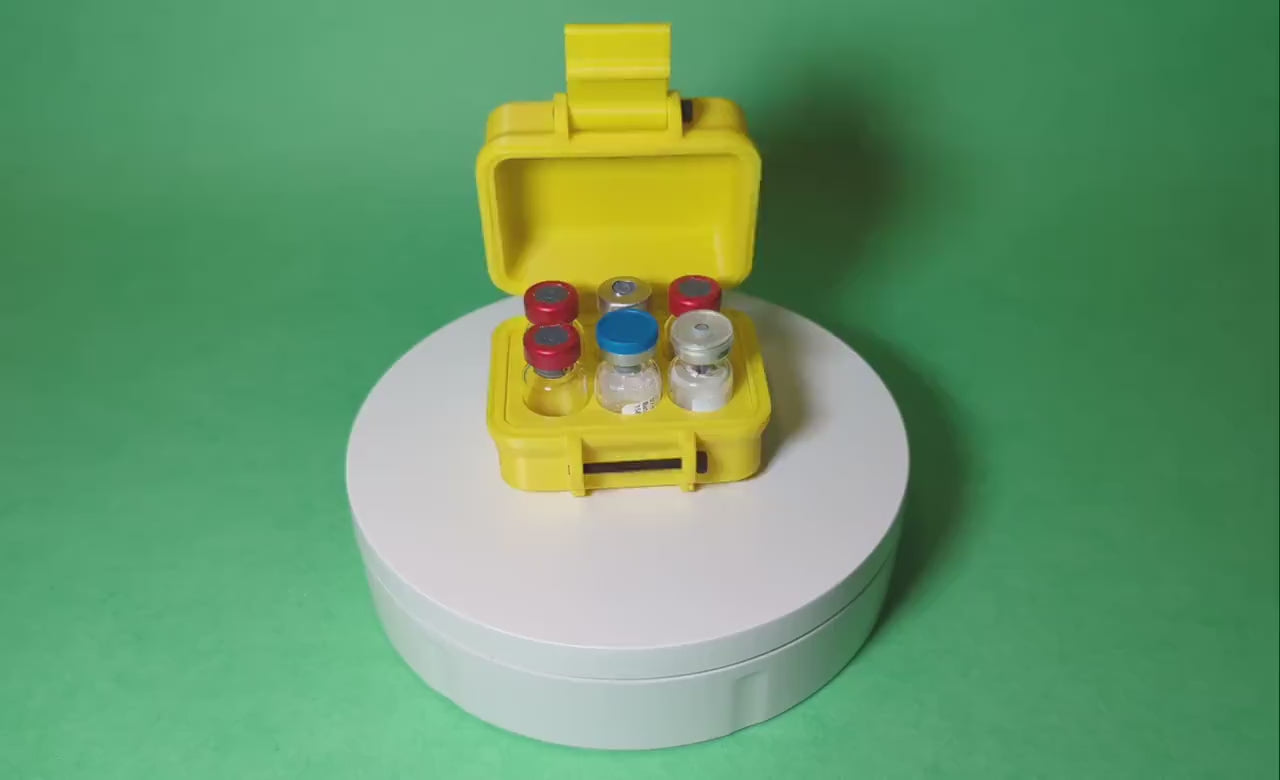 3ml 6 Slot Peptide Insulin Testosterone Vial Storage Container Organizer Box for Fridge, Freezer, Travel, Shipping Multiple Colors