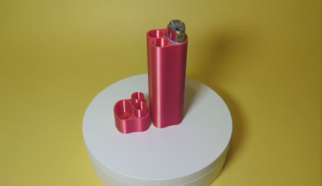 Doob Tube for Lighter and 2 Prerolls/Pens Airtight Smell Proof Joint Stash Kit Container Case 3D Printed