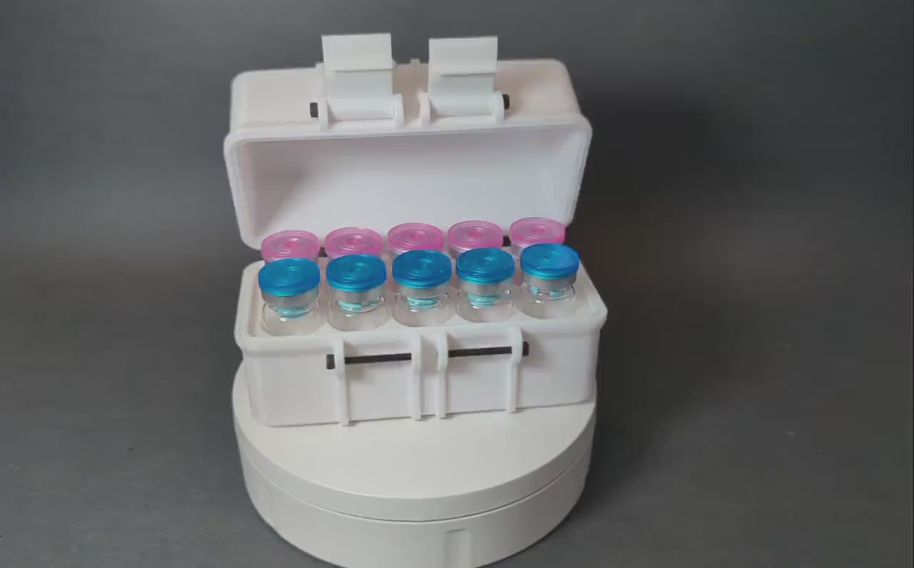 10ml 10 Slot Peptide Insulin Testosterone Vial Storage Container Organizer Box for Fridge, Freezer, Travel, Shipping Multiple Colors