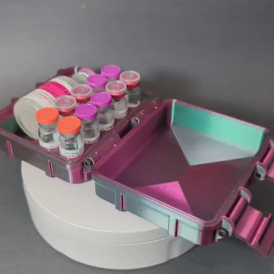 3ml 10 Slot Vial and Bac water Case Peptide Insulin Testosterone Pen Travel Storage Container Organizer Box, Multiple Colors 3D Printed